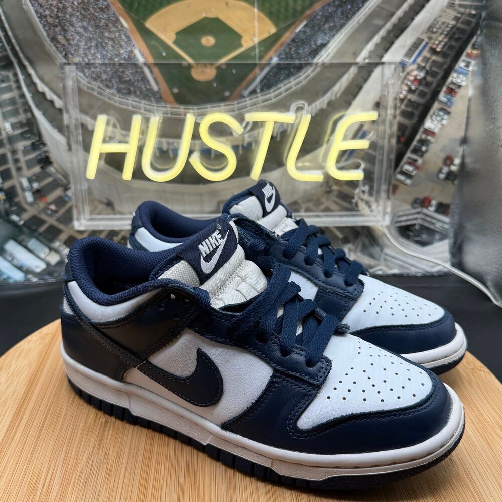 Nike Dunk Low (GS) White Midnight Navy Blue Youth Size 4Y